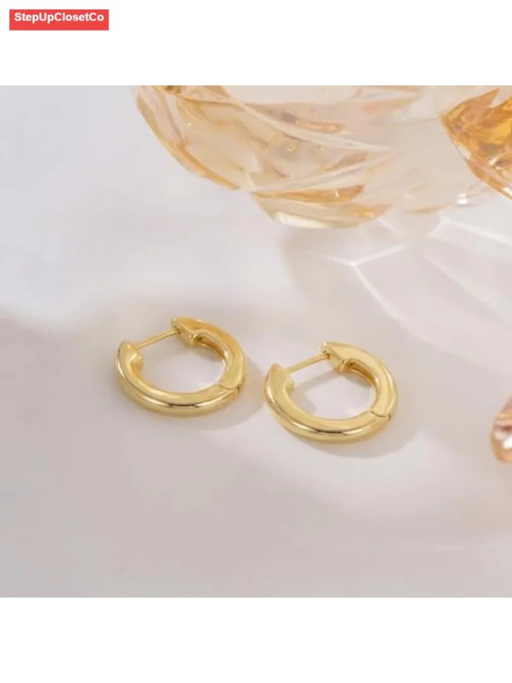 14K Gold Huggie Hoop Earrings for Women Minimalist Small Lightweight Sensitive